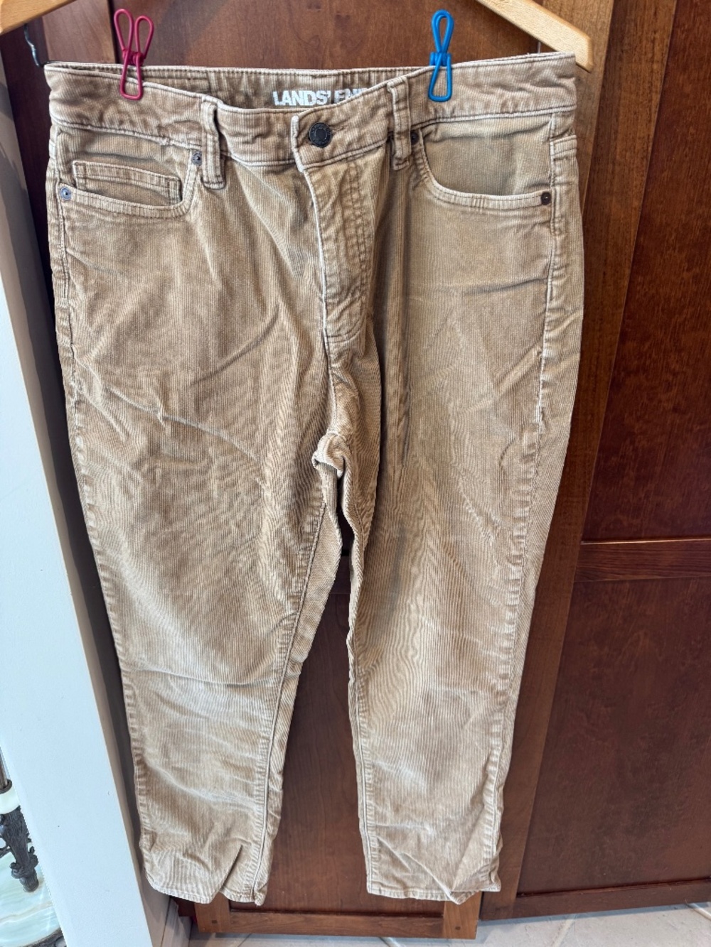 Lands End Corduroy Pants Light Brown Women’s 10 Cotton Spandex Nice Warm Pants